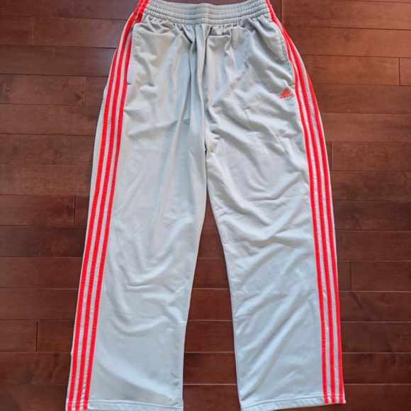 Adidas Other - Adidas Men's Gray & Orange Stripe Track Pants